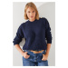 Bianco Lucci Women's Shoulder Button Detailed Thessaloniki Knitted Sweater