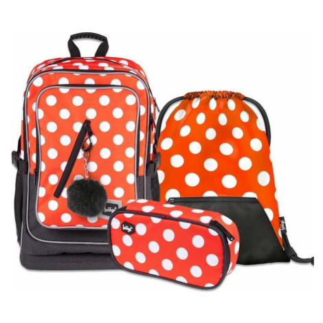 Školní batoh v setu Baagl Cubic Puntíky - 3 díly