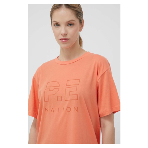 Bavlněné tričko P.E Nation oranžová barva PE Nation