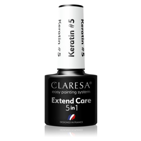 Claresa Extend Care 5 in 1 Keratin podkladový lak pro gelové nehty s vyživujícím účinkem odstín 