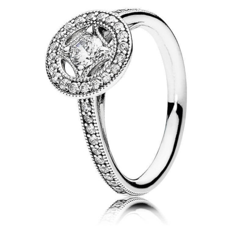 Pandora Luxusní třpytivý prsten ze stříbra 191006CZ