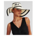 Klobouk karl lagerfeld k/signature stripe summer hat black