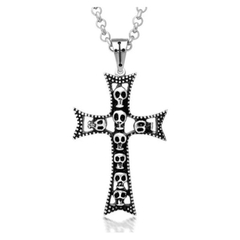 Přívěsek z chirurgické oceli kříž Muerte - Model BEZ ŘETÍZKU (pouze přívěsek)