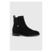 Nízké kozačky Tommy Hilfiger Th Essentials Flat Boot dámské, černá barva, na plochém podpatku