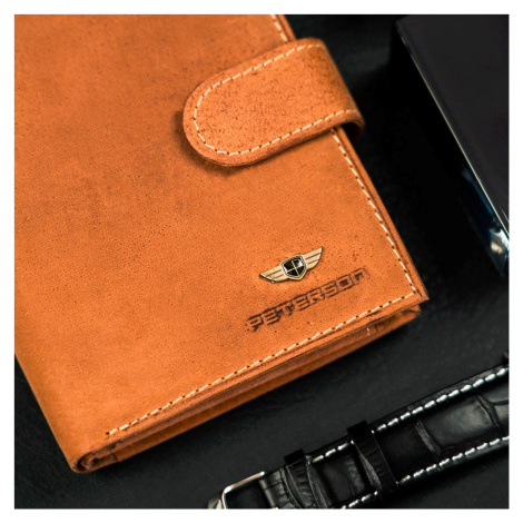 Pánská kožená peněženka Peterson PTN 333Z 2-1-5 camel