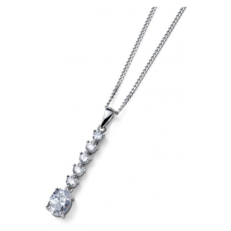 Oliver Weber Nadčasový stříbrný náhrdelník s krystaly Genuine Oval 61183 (řetízek, přívěsek)
