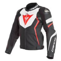 DAINESE AVRO 4 LEATHER moto bunda matná černá/bílá