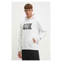 Mikina Quiksilver Griffin Hoodie pánská, šedá barva, s kapucí, s potiskem, AQYFT03407