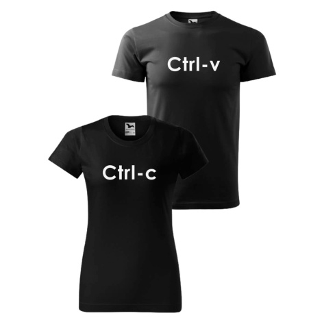 DOBRÝ TRIKO Párová trička s vtipným potiskem CTRL Barva: 2x Černé tričko