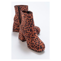 LuviShoes Lesley Brown Patterned Women's Boots