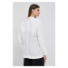 Plátěná bunda Tommy Hilfiger bílá barva, jednořadá, hladká