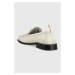 Kožené mokasíny Karl Lagerfeld MOKASSINO II dámské, bílá barva, na plochém podpatku, KL41430