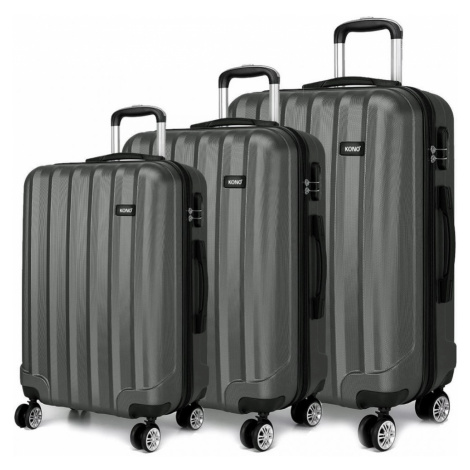 Šedý cestovní kvalitní prostorný set kufrů 3v1 Corbin Lulu Bags