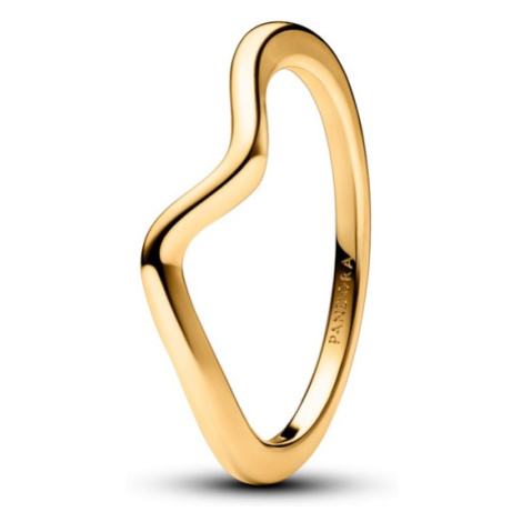 Pandora Vlnitý pozlacený prsten Timeless Rose 163095C00