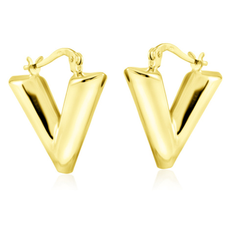 GEMMAX Jewelry Atraktivní zlaté plastické náušnice Trojúhelníky GLEYN-41191