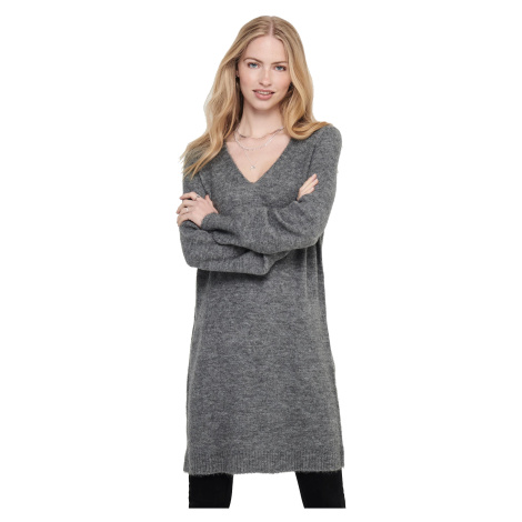 Jacqueline de Yong Dámské šaty JDYELANORA Relaxed Fit 15207844 Dark Grey Melange