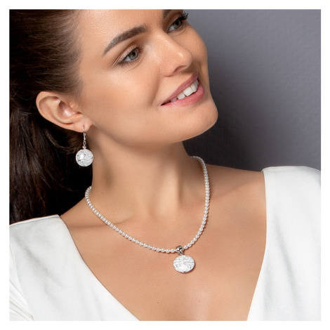 Lampglas Něžný náhrdelník White Princess s s ryzím stříbrem v perle Lampglas NV3