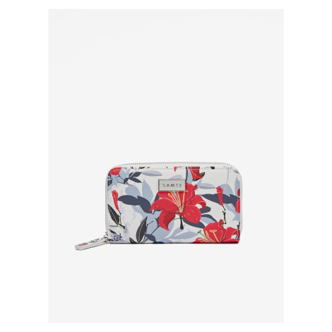 Červeno-bílá dámská květovaná peněženka SAM 73