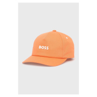 Bavlněná čepice BOSS Boss Casual červená barva, s aplikací