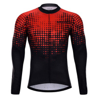 HOLOKOLO Cyklistický dres s dlouhým rukávem letní - FROSTED SUMMER - červená/černá