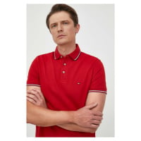 Polo tričko Tommy Hilfiger červená barva, MW0MW30750