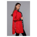 Tenká červená dámská bunda s ozdobnou lemovkou (B8145-4)