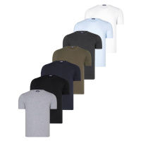 SET OF SEVEN T8569 DEWBERRY BICYCLE COLLAR T-SHIRT-BLACK-WHITE-NAVY-ANTHRACITE-BLUE-KHAKI-GREY