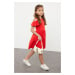 Trendyol Red Girl's Shoulder Cut Out Short Sleeve Knitted Dress