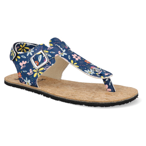 Barefoot sandály Koel - Abriana Print Garden Blue modré Koel4kids