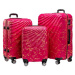 ROWEX Odolný skořepinový cestovní kufr Pulse žíhaný, růžová žíhaná, set 3 ks (40 l, 66 l, 109 l)