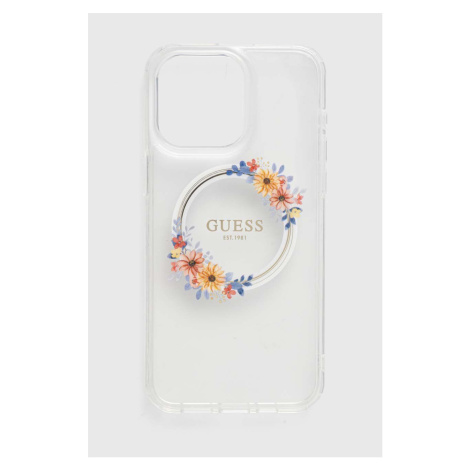 Obal na telefon Guess iPhone 15 Pro Max 6.7 pruhledná barva, GUHMP15XHFWFCT