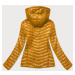 Lesklá dámská bunda v hořčicové barvě (6380)