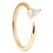 PDPAOLA Jemný pozlacený prsten se zirkony Twing Gold AN01-864 50 mm