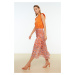 Trendyol Orange Pleated Skirt