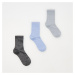 Reserved - Ponožky s metalizovanou nití 3 pack - Modrá