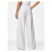 Bílé dámské kalhoty se širokými nohavicemi Marks & Spencer