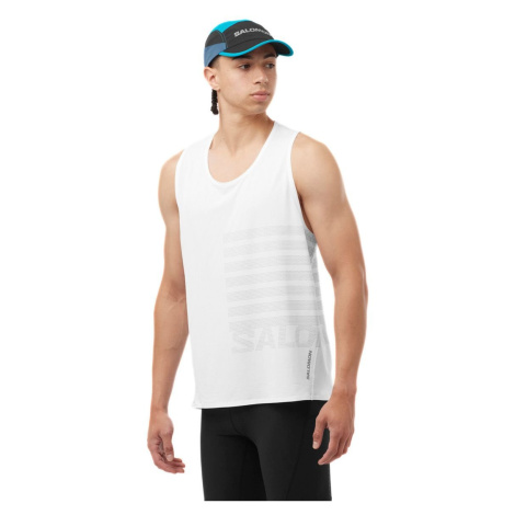 Sense Aero Singlet GFX M LC2189200 - white peacock blue Salomon