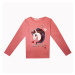 Dívčí triko s flitry - KUGO B3081, světlonce růžová Barva: Světlounce růžová