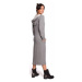 Be B128 Maxi šaty s kapucí - šedé ruznobarevne