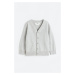 H & M - Propínací svetr z jemně pletené bavlny - šedá