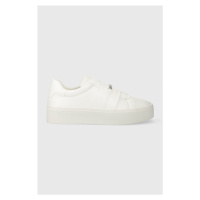 Sneakers boty Calvin Klein FLATFORM CUPSOLE SLIP ON W/HW bílá barva, HW0HW01862