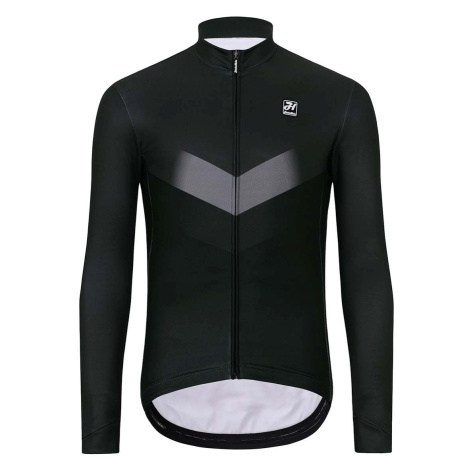 HOLOKOLO Cyklistický dres s dlouhým rukávem zimní - ARROW WINTER - černá/šedá