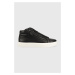 Kožené sneakers boty Calvin Klein High Top Lace Up W/Zip černá barva