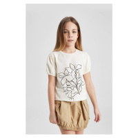 DEFACTO Girl Printed Short Sleeve T-Shirt