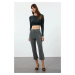 Trendyol Gray Capri Buttoned Woven Fabric Trousers