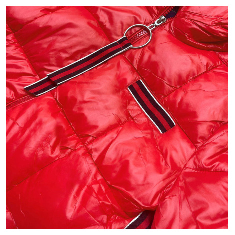 Červená dámská bunda s ozdobnými lampasy (AG1-J9002) Ann Gissy