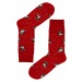 Pánské vánoční ponožky s veselými pejsky červená