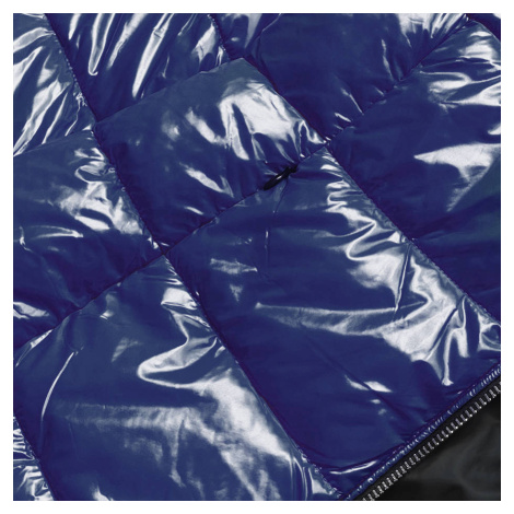 Lakovaná prošívaná dámská bunda v chrpové barvě (7695) LIBLAND