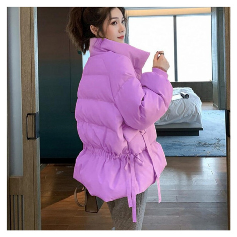 Oversize zimní bunda krátká prošívaná bunda s podšívkou a kapsami
