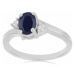 Prsten stříbrný s modrým safírem a zirkony Ag 925 026295 SAF - 62 mm 2,66 g